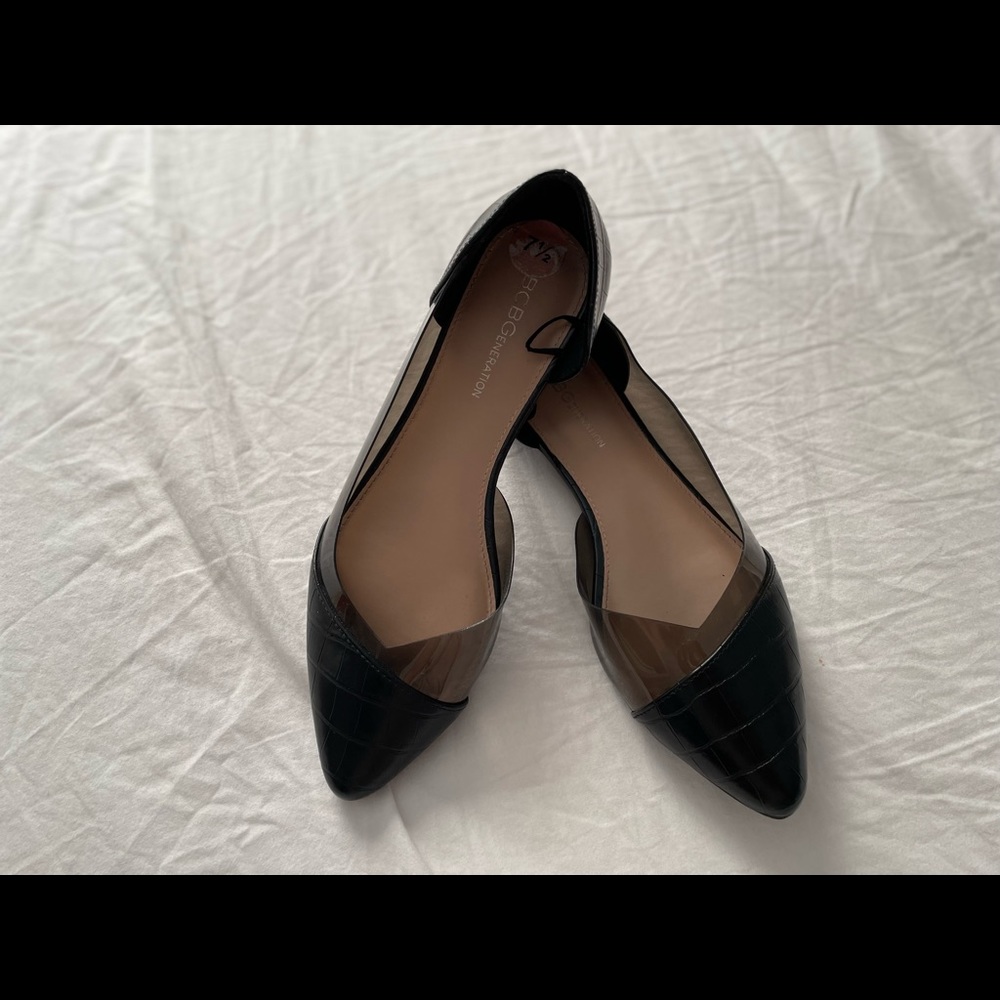 BCBGeneration flat Black/clear shoe size 7.5